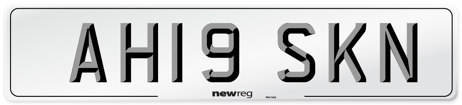 AH19 SKN Number Plate from New Reg
